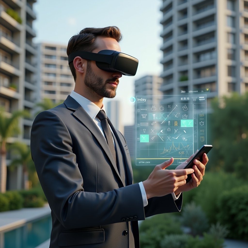 (Ultra-realistic condominium manager in a charcoal gray suit, set in a modern luxury condominium environment with high-rise buildings and lush green landscaping, reviewing a holographic activity schedule with floating calendar and checklist icons, confident and focused expression, cinematic lighting, shallow depth of field, highly detailed textures, realistic skin, photographic realism, 8k resolution --ar 1:1 --v 6)